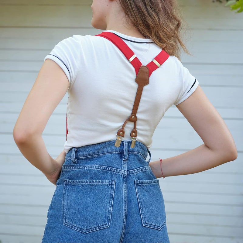 Action Ward Store Women's Suspenders - 1" Width - Y Back 4 Clip Skinny Ladies Suspenders - Image 3